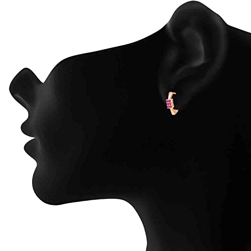 Rose Plated Pink Crystal Earrings